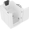 Universal Collection 32 in. L x 37 in. W Whirlpool Jetted Bathtub with Right Drain in White with Fast Fill Faucet Set