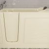 Safe Premier Series 30 in. L x 59 in. W Left Side Drain Soaker Bathtub in Biscuit with Fast Filling Faucet Set