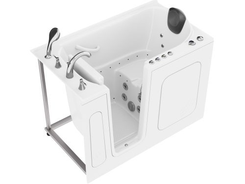 bzqum8zylhkoain3ghmw HD Series 54 in. Left Drain Quick Fill Walk-In Whirlpool and Air Bath Tub with Powered Fast Drain in White