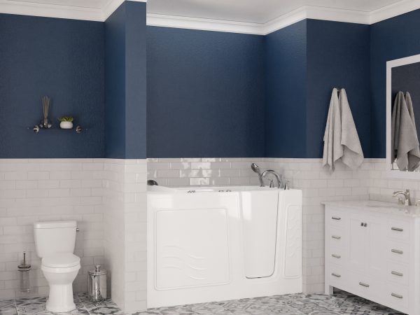 Safe Premier 60 in L x 30 in W Right Drain Walk-in Whirlpool Bathtub in White