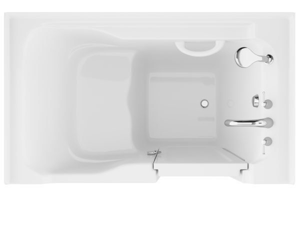 Universal Collection 36 in. L x 60 in. W Right Side Drain Soaker Bathtub in White with Fast Filling Faucet Set