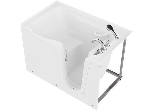 cbuleoqx6kh7punrkqga Universal Collection 36 in. L x 60 in. W Right Side Drain Soaker Bathtub in White with Fast Filling Faucet Set