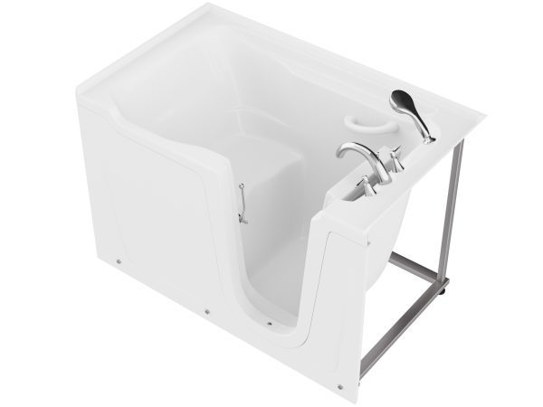 Universal Collection 36 in. L x 60 in. W Right Side Drain Soaker Bathtub in White with Fast Filling Faucet Set
