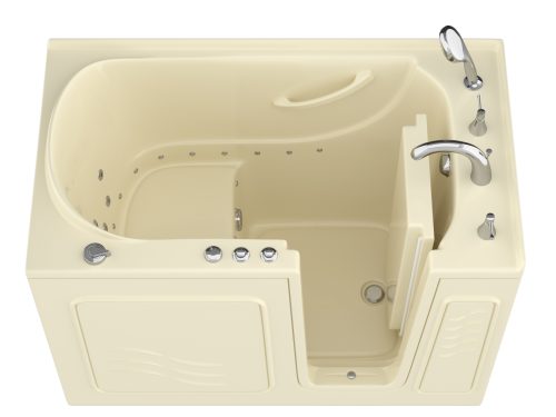 Safe Economy 52 in x 30 in Right Drain Quick FIll Walk-In Dual Tub Biscuit