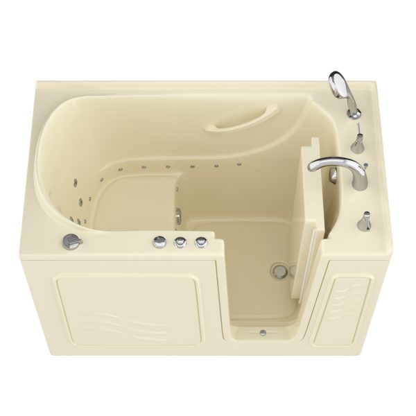Safe Economy 52 in x 30 in Right Drain Quick FIll Walk-In Dual Tub Biscuit