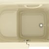 Safe Premier Series 30 in. L x 52 in. W Right Side Drain Soaker Bathtub in Biscuit with Fast Filling Faucet Set