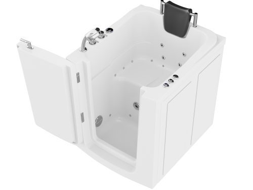 ddpodo6pzidivrvoduaa Universal Collection 32 in. L x 37 in. W Left Side Drain Combination Jetted Bathtub in White with Fast Fill Faucet Set
