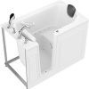Safe Premier Series 30 in. L x 52 in. W Left Side Drain Air Jetted Bathtub in White with Fast Filling Faucet Set