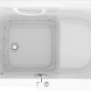 Safe Premier Series 30 in. L x 52 in. W Left Side Drain Air Jetted Bathtub in White with Fast Filling Faucet Set