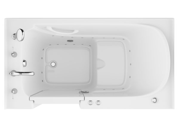 Universal Collection 32 in. L x 60 in. W Left Side Drain Air Jetted Bathtub in White with Aroma and Chroma Therapy