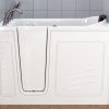 Safe Premier Series 30 in. L x 52 in. W Left Side Drain Air Jetted Bathtub in White with Fast Filling Faucet Set