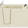 Universal Collection 30 in. L x 59 in. W Left Side Drain Combination Jetted Bathtub in Biscuit with Powered Fast Drain