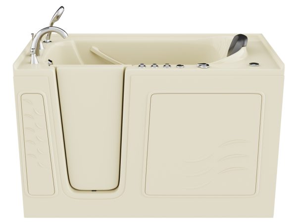 Universal Collection 30 in. L x 59 in. W Left Side Drain Combination Jetted Bathtub in Biscuit with Powered Fast Drain