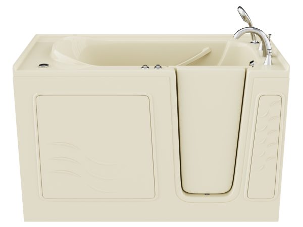 Universal Collection 30 in. L x 59 in. W Right Side Drain Air Jetted Bathtub in Biscuit with Aroma and Chroma Therapy