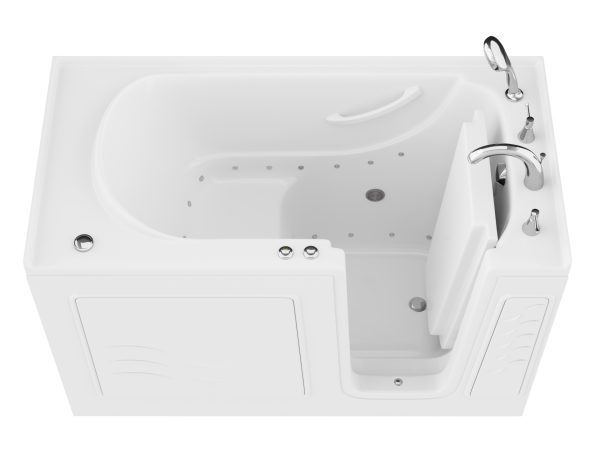 Universal Collection 30 in. L x 59 in. W Right Side Drain Air Jetted Bathtub in White with Aroma and Chroma Therapy