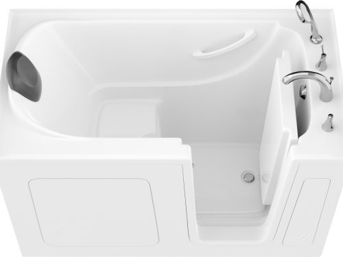 Safe Premier Series 32 in. L x 60 in. W Right Side Drain Soaker Bathtub in White with Fast Filling Faucet Set