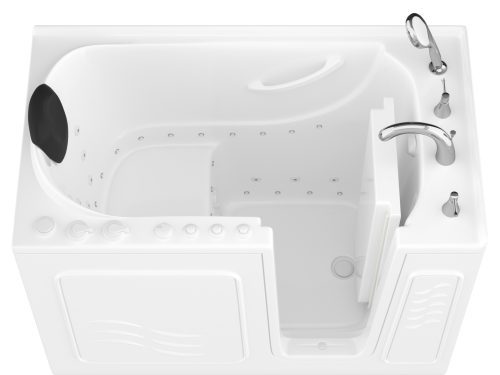 Safe Deluxe 52 in x 30 in Right Drain Quick FIll Walk-In Dual Tub with Fast Drain White