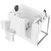 Universal 52 in. x 30 in. Right Drain Combination Jetted Bathtub in White with Rounded Toilet and Soft Close Lid