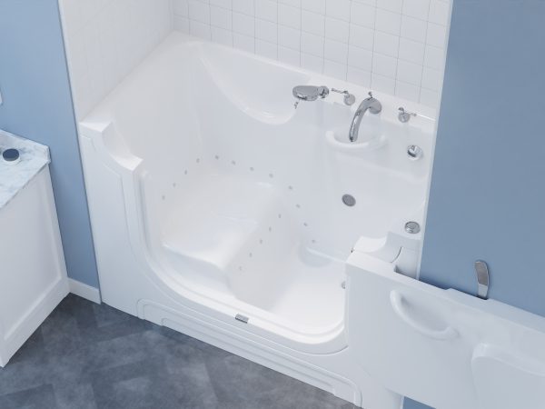 Universal Collection 30 in. L x 60 in. W Right Side Drain Air Jetted Bathtub in White with Aroma and Chroma Therapy