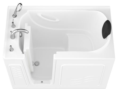 Safe Premier 52 in x 30 in Left Drain Quick FIll Walk-In Soaking Tub White