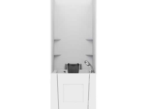 Nova Heated Series 32 in. L x 37 in. W  Left Drain Whirlpool and Air Bathtub in White with Smooth Shower Wall Kit