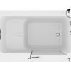 Universal Collection 27 in. L x 47 in. W Right Side Drain Soaker Bathtub in White with Fast Filling Faucet Set