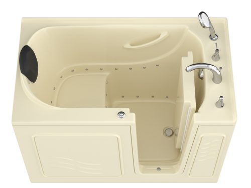 Safe Premier 52 in x 30 in Right Drain Quick FIll Walk-In Air Tub Biscuit