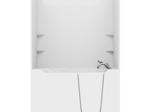 hfccw86llw9y2oryhmtt Nova Heated Series 36 in. L x 60 in. W Right Drain Whirlpool and Air Bathtub in White with Smooth Shower Wall Kit