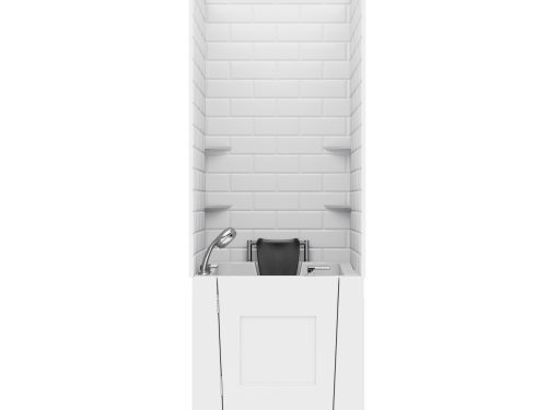 Rampart Wall Series 32 in. L x 37 in. W Right Drain Whirlpool and Air Bathtub in White with 5x10 in. Tile Walll Kit