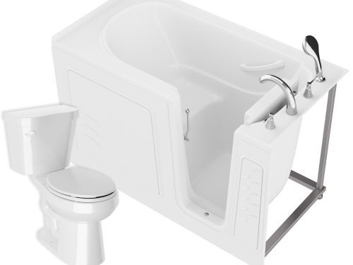 his7reed5uonv1iaiq7k Universal 59 in. x 30 in. Right Drain Soaking Jetted Bathtub in White with Rounded Toilet and Soft Close Lid