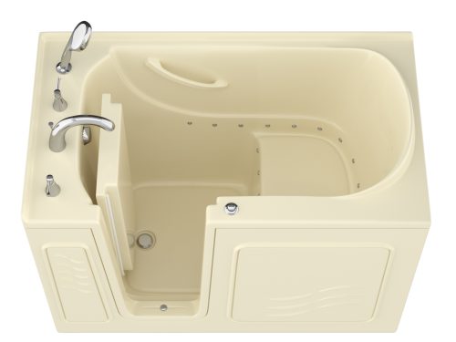 Safe Economy 52 in x 30 in Left Drain Quick FIll Walk-In Air Tub Biscuit