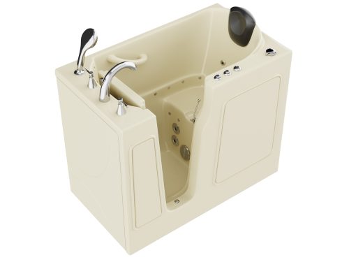 hqqourho3mq8dmhiqzat Universal Collection 26 in. L x 46 in. W Left Side Drain Combination Jetted Bathtub in Biscuit with Powered Fast Drain