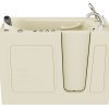 Universal Collection 26 in. L x 53 in. W Right Side Drain Combination Jetted Bathtub in Biscuit with Powered Fast Drain