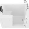 Universal Collection 27 in. L x 47 in. W Right Side Drain Soaker Bathtub in White with Fast Filling Faucet Set
