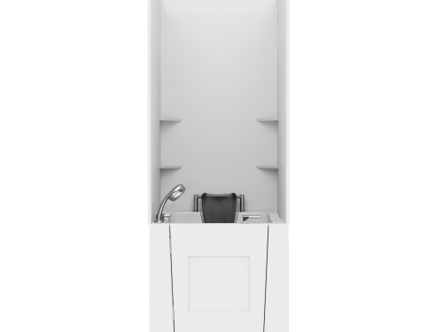 Nova Heated Series 32 in. L x 37 in. W Right Drain Whirlpool and Air Bathtub in White with Smooth Shower Wall Kit