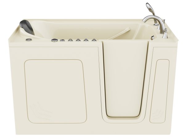 Safe Premier Series 32 in. L x 60 in. W Right Side Drain Combination Jetted Bathtub in Biscuit with Microbubbles Jet