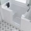 Universal Collection 27 in. L x 47 in. W Right Side Drain Soaker Bathtub in White with Fast Filling Faucet Set