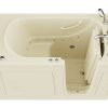 Universal Collection 30 in. L x 59 in. W Right Side Drain Air Jetted Bathtub in Biscuit with Aroma and Chroma Therapy