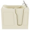 Universal Collection 26 in. L x 46 in. W Right Side Drain Air Jetted Bathtub in Biscuit with Fast Filling Faucet Set