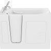 Universal Collection 26 in. L x 53 in. W Left Side Drain Soaker Bathtub in White with Fast Filling Faucet Set
