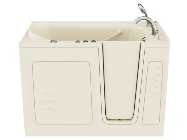 Universal Collection 30 in. L x 52 in. W Whirlpool Jetted Bathtub with Right Drain in Biscuit with Powered Fast Drain