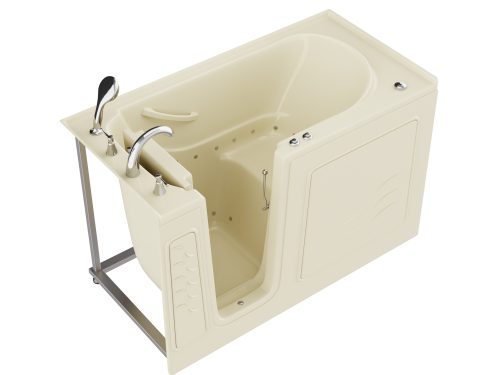 jevcc8azh8useqrja1on Universal Collection 30 in. L x 59 in. W Left Side Drain Air Jetted Bathtub in Biscuit with Aroma and Chroma Therapy
