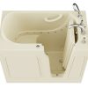 Universal Collection 26 in. L x 46 in. W Right Side Drain Air Jetted Bathtub in Biscuit with Fast Filling Faucet Set