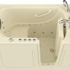 Safe Premier Series 30 in. L x 52 in. W Right Side Drain Combination Jetted Bathtub in Biscuit with Fast Fill Faucet Set