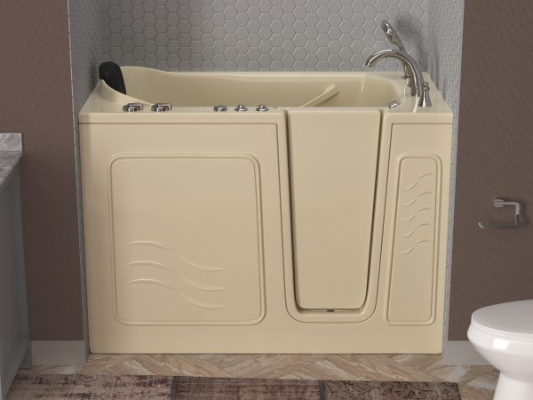 Safe Premier 52 in x 30 in Right Drain Quick FIll Walk-In Dual Tub with Fast Drain Biscuit