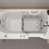 Safe Premier Series 26 in. L x 53 in. W Whirlpool Jetted Bathtub with Right Drain in White with Fast Filling Faucet Set
