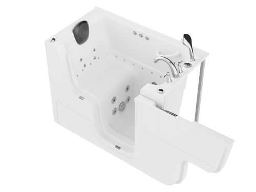 Universal Collection 29 in. L x 52 in. W Right Side Drain Combination Jetted Bathtub in White with Powered Fast Drain