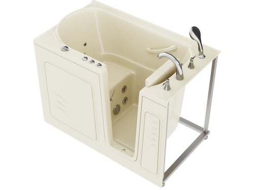 mamekwhcizjeydtky1eg Universal Collection 30 in. L x 52 in. W Whirlpool Jetted Bathtub with Right Drain in Biscuit with Powered Fast Drain