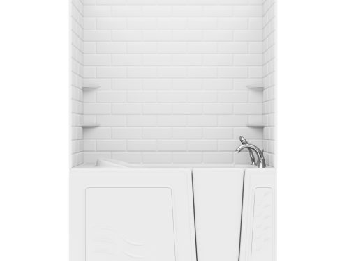 Rampart Wall Series 30 in. L x 59 in. W Right Drain Whirlpool and Air Bathtub in White with 5x10 in. Tile Walll Kit