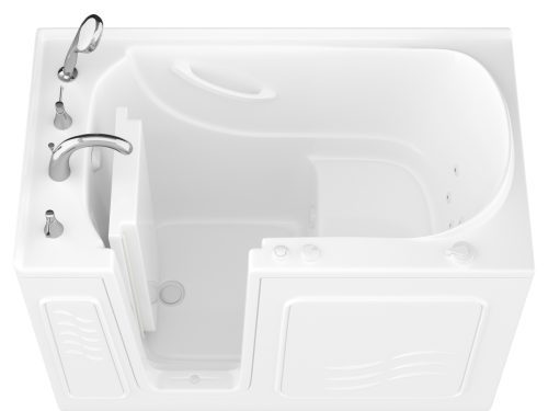 Safe Economy 53 in. Left Drain Walk-In Whirlpool Bathtub in White